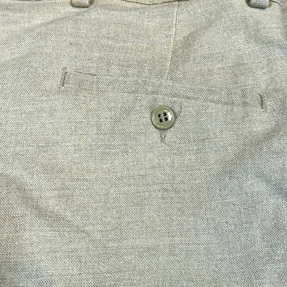 Dockers Eclectic Grandpa Linen Cotton Blend Tan Pleated Front Pocketed Shorts 44 - Picture 6 of 8